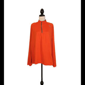 Reebok Men’s Large Orange 1/4 Zip Shirt – Long Sleeve PlayDry Activewear